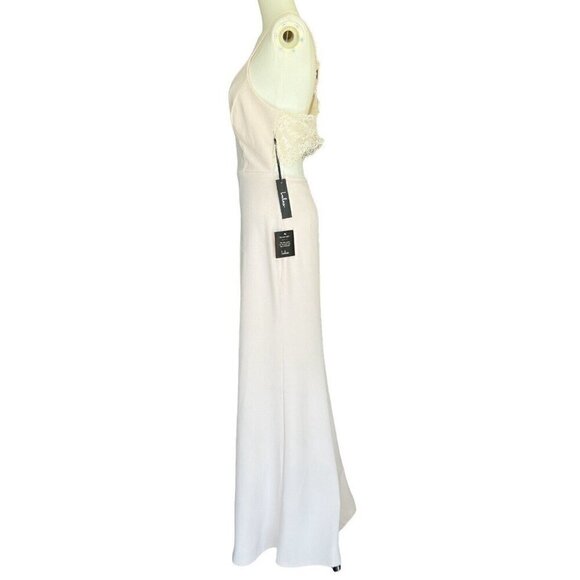 NWT Lulus V-Neck Adjustable Strap Open Lace Back Fishtail Hem Dress Women Sz XL - Picture 3 of 12